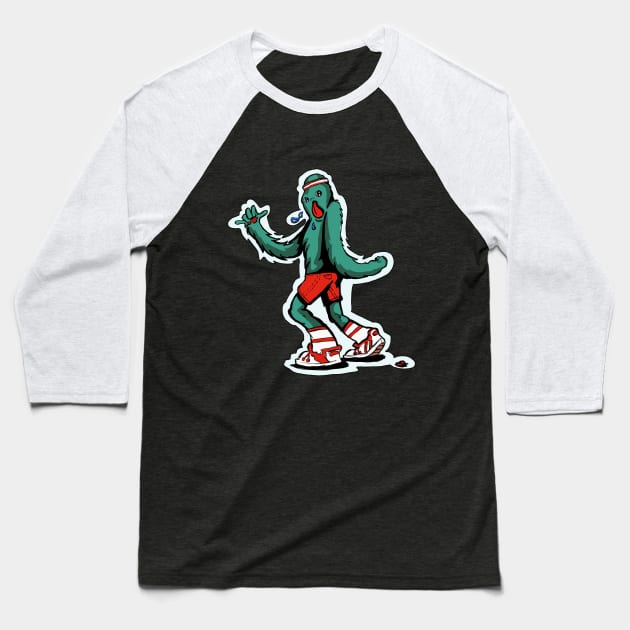 Big Foot Jogger Baseball T-Shirt by Art (Bob) Monkey